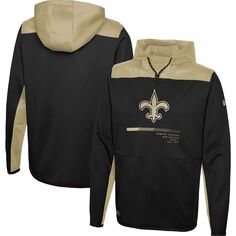 Мужской черный пуловер с капюшоном New Orleans Saints Joint Authentic Hard Hitter New Era