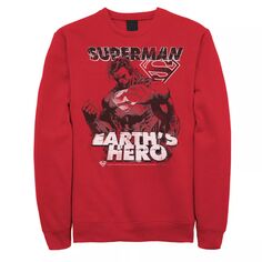 Мужской свитшот с плакатом Супермен, Герой Земли DC Comics, красный