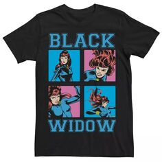 Мужская классическая футболка в стиле ретро с комиксами Black Widow в упаковке Action Shot Marvel