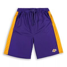 Мужские фирменные шорты Los Angeles Lakers Big &amp; Tall фиолетового/золотого цвета Fanatics