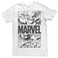 Мужская футболка с плакатом и графическими панелями в стиле комиксов Marvel Licensed Character