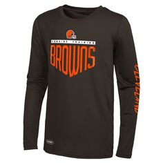 Мужская коричневая футболка с длинным рукавом Cleveland Browns Impact Outerstuff