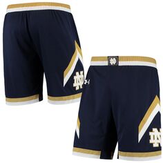 Мужские темно-синие баскетбольные шорты Notre Dame Fighting Irish Replica Under Armour