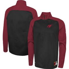 Мужская черная куртка Arizona Cardinals Joint Authentic O-Line с полумолнией на молнии реглан New Era