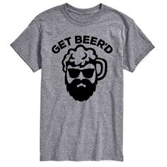 Мужская футболка с рисунком Big &amp; Tall Get Beerd License, серый