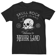 Мужская винтажная футболка с изображением Питера Пэна и черепа в стиле рок Disney