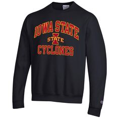Мужской черный пуловер с длинными рукавами Iowa State Cyclones Champion
