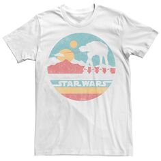 Мужская футболка с буквенным рисунком и логотипом AT-AT Star Wars, белый