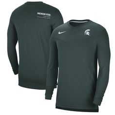 Мужская зеленая футболка с длинным рукавом и v-образным вырезом Michigan State Spartans 2022 Coach Performance Nike