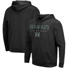 Мужской черный пуловер с капюшоном Hawaii Warriors Blackout 3.0 Colosseum