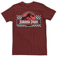 Мужская футболка с логотипом в клетку в стиле ретро Jurassic Park