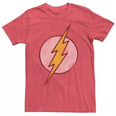 Мужская классическая футболка с логотипом The Flash большого размера на груди DC Comics