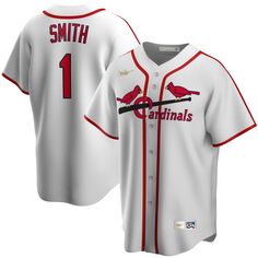 Мужская белая майка игрока Ozzie Smith St. Louis Cardinals Home Cooperstown Collection Nike