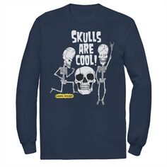 Мужские футболки с длинными рукавами Beavis и Butt-Head Skull Are Cool Licensed Character