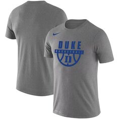 Мужская серая футболка с рисунком Duke Blue Devils Basketball Drop Legend Performance Nike