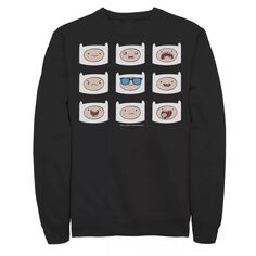 Мужской свитшот-свитшот с многоликим пуловером «Время приключений Финна» Licensed Character, черный