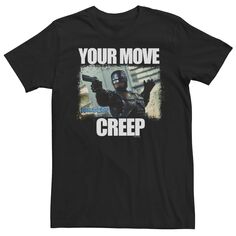 Мужская футболка RoboCop Your Move Creep с рваным портретом и графическим рисунком Licensed Character