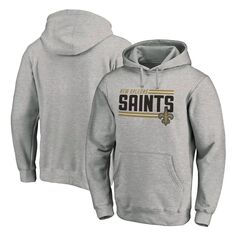 Мужской фирменный темно-серый пуловер с капюшоном New Orleans Saints Big &amp; Tall с полосками по бокам Fanatics