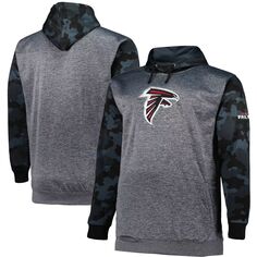 Мужской пуловер с капюшоном с камуфляжным принтом Heather Charcoal Atlanta Falcons Big &amp; Tall Fanatics