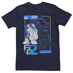 Мужская футболка с плакатом и принтом «Звездные войны R2-D2», Синяя Licensed Character, синий