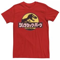 Мужская классическая японская футболка с логотипом «Парк Юрского периода» Licensed Character, красный