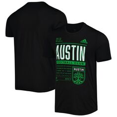 Мужская черная футболка Austin FC Club DNA Performance adidas