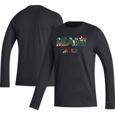 Мужская черная футболка с длинным рукавом Miami Hurricanes Honoring Black Excellence adidas
