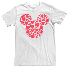 Мужская футболка Mickey &amp; Friends с рисунком Микки и сердечками ко Дню святого Валентина Disney, белый
