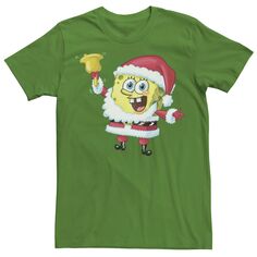 Мужская футболка с рисунком Санта-Клауса «Губка Боб Квадратные Штаны» Nickelodeon