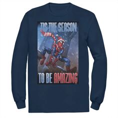 Мужская футболка с длинным рукавом Marvel Spider-Man &apos;Tis The Season To Be Amazing Licensed Character