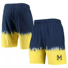 Мужские шорты Mitchell &amp; Ness темно-синего/золотого цвета с принтом тай-дай Michigan Wolverines
