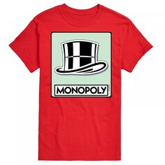 Футболка с изображением жетона Big &amp; Tall Monopoly Hat Licensed Character, красный