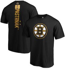 Мужская черная футболка с логотипом David Pastrnak Boston Bruins Playmaker Fanatics