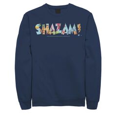 Мужской свитшот с жирным текстовым логотипом Shazam, Blue DC Comics, синий