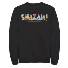 Мужской свитшот с жирным текстовым логотипом Shazam, Black DC Comics, черный
