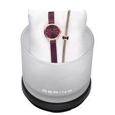Женские фиолетовые часы с сетчатым ремешком, сетчатым браслетом и подвеской — 11022-969GH1 BERING
