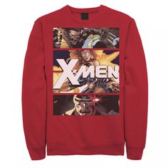 Мужской флисовый пуловер с четырьмя вставками и портретами Людей Икс Marvel
