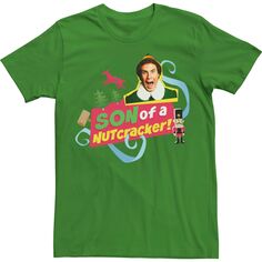 Мужская футболка Elf Buddy Son Of A Nutcracker с надписью и баннером Licensed Character