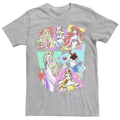 Мужская неоновая футболка «Принцессы» в стиле поп-арт с эскизом Disney
