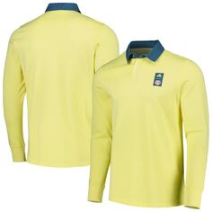 Мужская футболка-поло с длинными рукавами Player 2023 желтого цвета New York Red Bulls Travel adidas