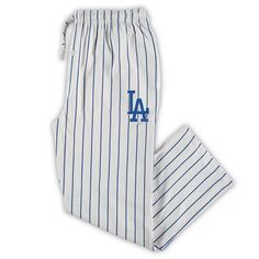 Мужские брюки для сна Concepts Sport White/Royal Los Angeles Dodgers Big &amp; Tall в тонкую полоску