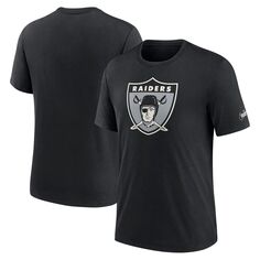 Мужская черная футболка с логотипом Las Vegas Raiders Rewind Tri-Blend Nike