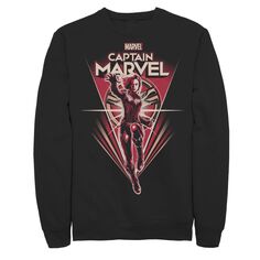 Мужской флисовый пуловер в стиле ретро с рисунком капитана Marvel