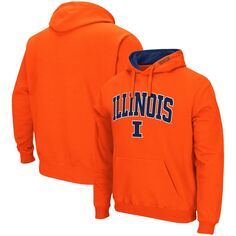 Мужской оранжевый пуловер с капюшоном Illinois Fighting Illini Arch &amp; Logo 3.0 Colosseum