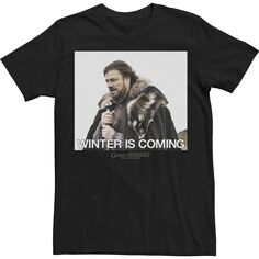 Мужская футболка с изображением Неда Старка «Игра престолов» и мема «Зима приближается» Licensed Character
