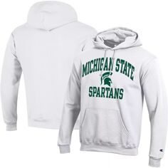 Мужской белый пуловер с капюшоном Michigan State Spartans High Motor Champion