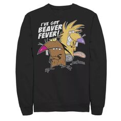 Мужские флисовые футболки Angry Beavers Daggett &amp; Norbert Feverish, Black Nickelodeon, черный