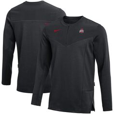 Мужская черная куртка с молнией до четверти и логотипом Ohio State Buckeyes Nike