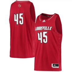 Мужская красная баскетбольная майка #45 Louisville Cardinals Swingman adidas