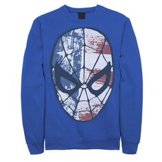 Мужской винтажный свитшот с изображением Человека-паука и американского флага Marvel